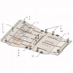 Kolchuga Защита двигателя и КПП на Subaru Outback IV '09-14 (вариатор) (ZiPoFlex-оцинковка)