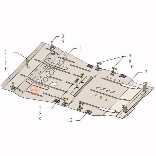 Kolchuga Защита двигателя и КПП на Subaru Outback IV '09-14 (вариатор) (ZiPoFlex-оцинковка) Kolchuga Защита двигателя и КПП на Subaru Outback IV '09-14 (вариатор) (ZiPoFlex-оцинковка)
