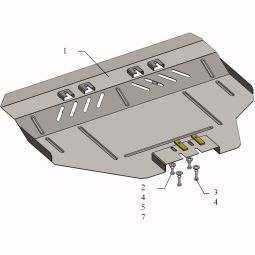 Kolchuga Защита двигателя, КПП, радиатора и редуктора заднего моста на Subaru Forester II '02-08