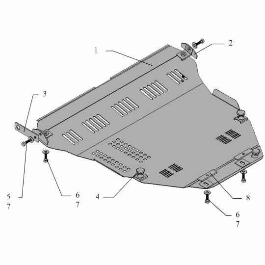 Kolchuga Защита двигателя, КПП и радиатора на Suzuki Liana '05-07 Kolchuga Защита двигателя, КПП и радиатора на Suzuki Liana '05-07