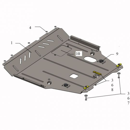 Kolchuga Защита двигателя, КПП и радиатора на Suzuki Vitara II '15- Kolchuga Защита двигателя, КПП и радиатора на Suzuki Vitara II '15-