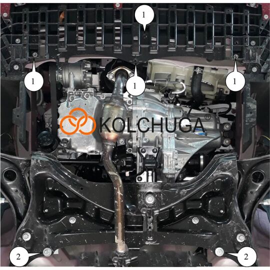 Kolchuga Защита двигателя, КПП и абсорбера на Toyota Aygo II '14-