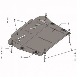 Kolchuga Защита двигателя и КПП на Toyota Camry Solara II '03-09 (ZiPoFlex-оцинковка)