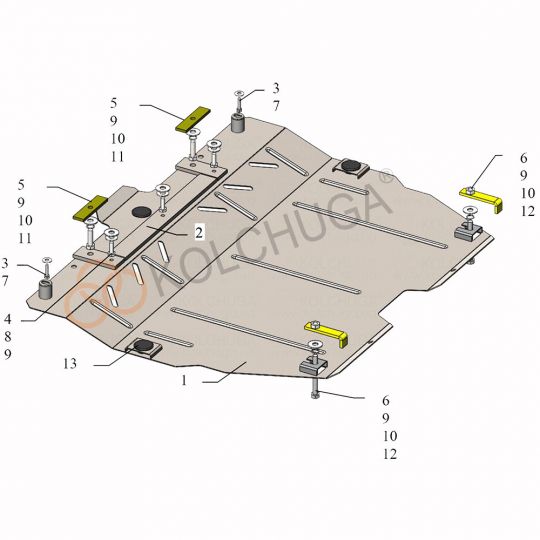 Kolchuga Защита двигателя и КПП на Toyota Camry XV70 '17- Kolchuga Защита двигателя и КПП на Toyota Camry XV70 '17-