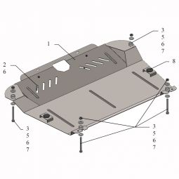 Kolchuga Защита двигателя и КПП на Toyota Highlander II '08-13