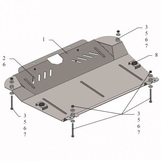 Kolchuga Защита двигателя и КПП на Toyota Highlander II '08-13 Kolchuga Защита двигателя и КПП на Toyota Highlander II '08-13