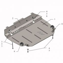 Kolchuga Защита двигателя, КПП и радиатора на Toyota Auris I '07-12 (V-1,3) (ZiPoFlex-оцинковка)
