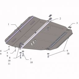 Kolchuga Защита двигателя, КПП и радиатора на Toyota Avensis III '09-18