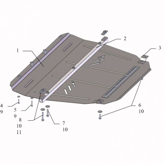 Kolchuga Защита двигателя, КПП и радиатора на Toyota Avensis III '09-18 Kolchuga Защита двигателя, КПП и радиатора на Toyota Avensis III '09-18