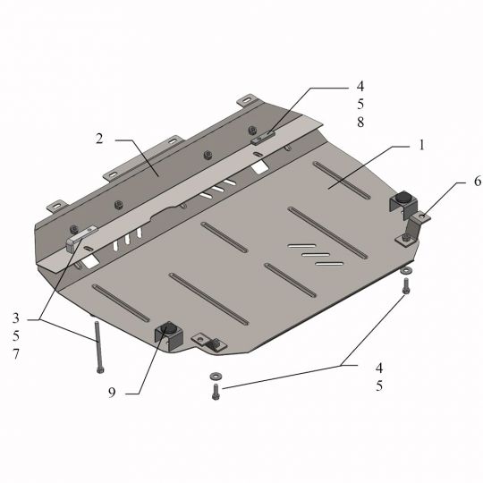 Kolchuga Защита двигателя, КПП и радиатора на Toyota Corolla (E14/E15) '06-12 (V-1,3) Kolchuga Защита двигателя, КПП и радиатора на Toyota Corolla (E14/E15) '06-12 (V-1,3)