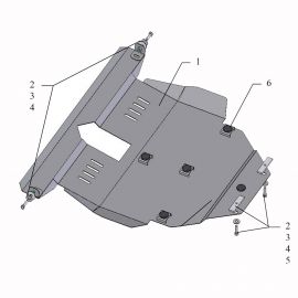 Kolchuga Защита двигателя, КПП и радиатора на Toyota Corolla (E14/E15) '06-12 (V-1,8)
