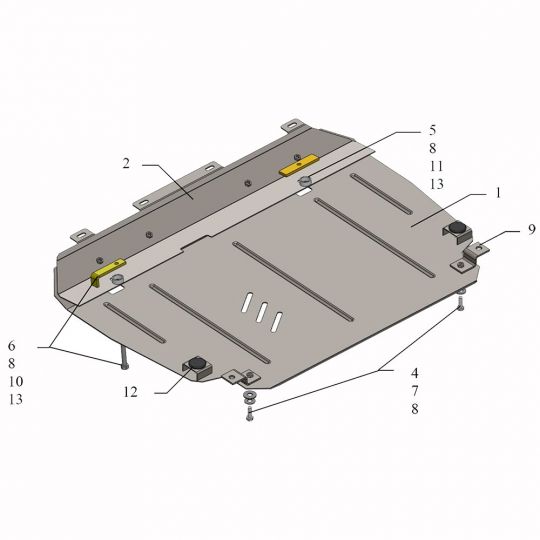 Kolchuga Защита двигателя, КПП и радиатора на Toyota Corolla (E14/E15) '06-12 Kolchuga Защита двигателя, КПП и радиатора на Toyota Corolla (E14/E15) '06-12