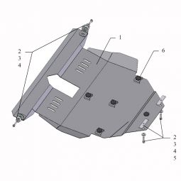 Kolchuga Защита двигателя, КПП и радиатора на Toyota Corolla (E16/E17) '12- (V-1,8)