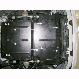 Kolchuga Защита двигателя, КПП и радиатора на Toyota Land Cruiser Prado 150 '09- (V-2,7i; 3.0D) (ZiPoFlex-оцинковка)