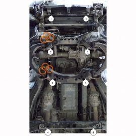 Kolchuga Защита двигателя, КПП и радиатора на Toyota Sequoia II '08- (ZiPoFlex-оцинковка)