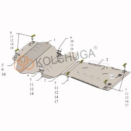 Kolchuga Защита двигателя, КПП и радиатора на Toyota Sequoia II '08- (ZiPoFlex-оцинковка)