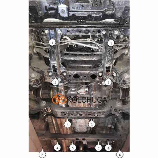 Kolchuga Защита двигателя, КПП, радиатора, РКПП и переднего моста на Toyota Hilux VIII '15- (ZiPoFlex-оцинковка) Kolchuga Защита двигателя, КПП, радиатора, РКПП и переднего моста на Toyota Hilux VIII '15- (ZiPoFlex-оцинковка)