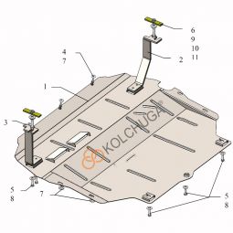Kolchuga Защита двигателя и КПП на Volkswagen Passat B7 '10-