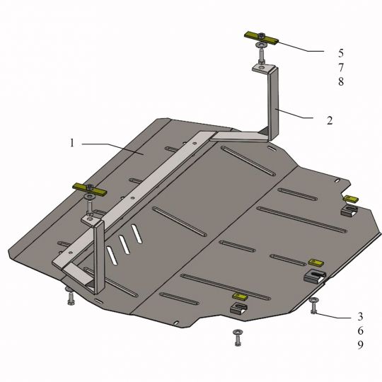 Kolchuga Защита двигателя и КПП на Volkswagen Polo IV '01-09 седан (ZiPoFlex-оцинковка) Kolchuga Защита двигателя и КПП на Volkswagen Polo IV '01-09 седан (ZiPoFlex-оцинковка)