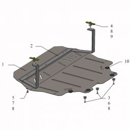 Kolchuga Защита двигателя, КПП и радиатора на Volkswagen Beetle '11- (ZiPoFlex-оцинковка)