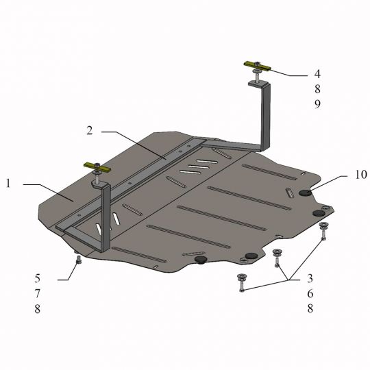 Kolchuga Защита двигателя, КПП и радиатора на Volkswagen Beetle '11- Kolchuga Защита двигателя, КПП и радиатора на Volkswagen Beetle '11-