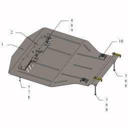 Kolchuga Защита двигателя, КПП и радиатора на Volkswagen Caddy II '95-04 (V-1,9SDI)