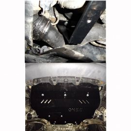 Kolchuga Защита двигателя, КПП и радиатора на Volkswagen Caddy WeBasto III '04-10 (электроусилитель) (ZiPoFlex-оцинковка)