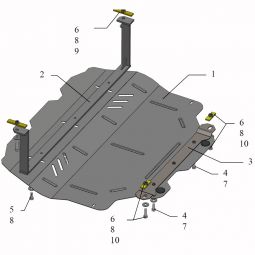 Kolchuga Защита двигателя, КПП и радиатора на Volkswagen Caddy WeBasto III '04-10 (гидроусилитель)