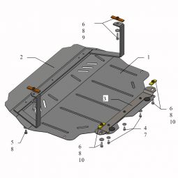 Kolchuga Защита двигателя, КПП и радиатора на Volkswagen Caddy GP III '10- (ZiPoFlex-оцинковка)
