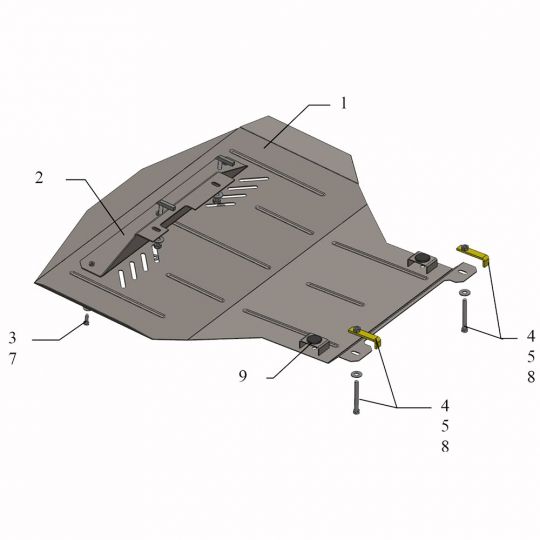 Kolchuga Защита двигателя, КПП и радиатора на Volkswagen Golf III '91-98 (МКПП с кондиционером)