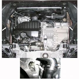 Kolchuga Защита двигателя, КПП и радиатора на Volkswagen Golf Plus '04-14 (ZiPoFlex-оцинковка)