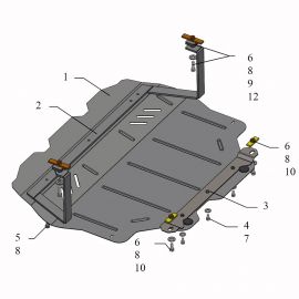 Kolchuga Защита двигателя, КПП и радиатора на Volkswagen Golf Plus '04-14 (ZiPoFlex-оцинковка)