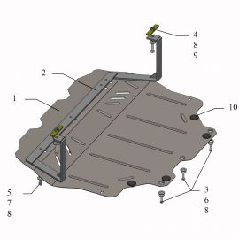 Kolchuga Защита двигателя, КПП и радиатора на Volkswagen Jetta VI '10-17
