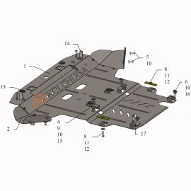 Kolchuga Защита двигателя, КПП и радиатора на Volkswagen Passat B5 '96-05 (ZiPoFlex-оцинковка)