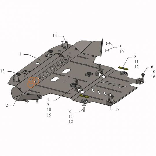 Kolchuga Защита двигателя, КПП и радиатора на Volkswagen Passat B5 '96-05 (ZiPoFlex-оцинковка) Kolchuga Защита двигателя, КПП и радиатора на Volkswagen Passat B5 '96-05 (ZiPoFlex-оцинковка)