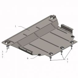 Kolchuga Защита двигателя, КПП и радиатора на Volkswagen Passat B8 '14-
