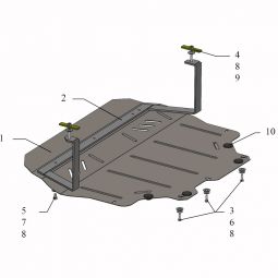 Kolchuga Защита двигателя, КПП и радиатора на Volkswagen Passat B8 '14- (сборка USA) (ZiPoFlex-оцинковка)