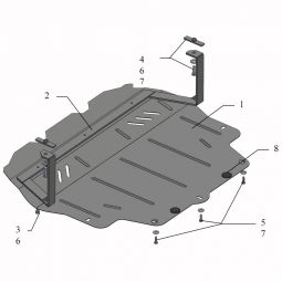 Kolchuga Защита двигателя, КПП и радиатора на Volkswagen Passat CC I '08-17