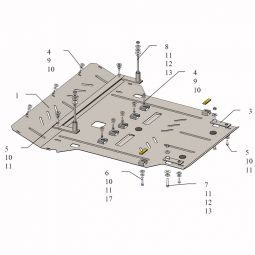 Kolchuga Защита двигателя, КПП и радиатора на Volkswagen Phaeton '02-16 (V-3,2i; 3,0TDI)