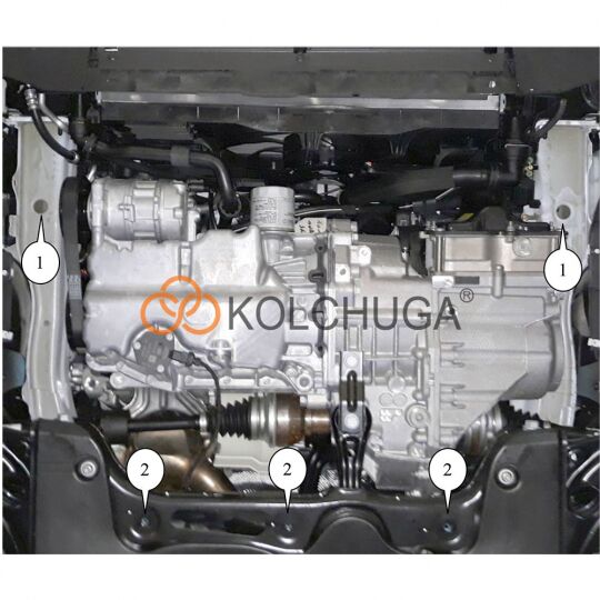 Kolchuga Защита двигателя, КПП и радиатора на Volkswagen T-Roc '17- Kolchuga Защита двигателя, КПП и радиатора на Volkswagen T-Roc '17-