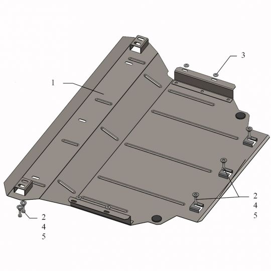 Kolchuga Защита двигателя, КПП и радиатора на Volkswagen Tiguan II '15- (ZiPoFlex-оцинковка)