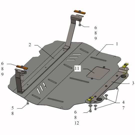 Kolchuga Защита двигателя, КПП и радиатора на Volkswagen Touran I '03-10 (с электроусилителем) (ZiPoFlex-оцинковка) Kolchuga Защита двигателя, КПП и радиатора на Volkswagen Touran I '03-10 (с электроусилителем) (ZiPoFlex-оцинковка)