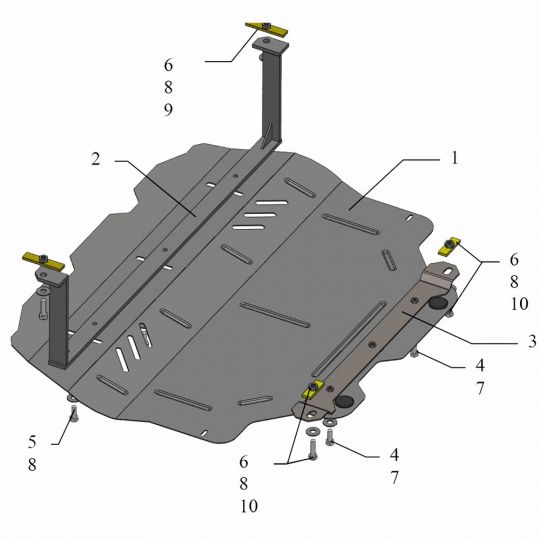 Kolchuga Защита двигателя, КПП и радиатора на Volkswagen Touran I '03-10 (с гидроусилителем) Kolchuga Защита двигателя, КПП и радиатора на Volkswagen Touran I '03-10 (с гидроусилителем)