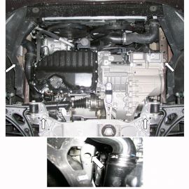 Kolchuga Защита двигателя, КПП и радиатора на Volkswagen Touran I '03-15 (ZiPoFlex-оцинковка)