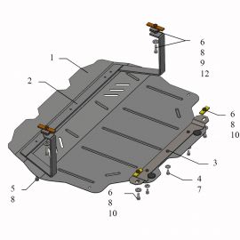 Kolchuga Защита двигателя, КПП и радиатора на Volkswagen Touran I '03-15
