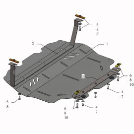 Kolchuga Защита двигателя, КПП и радиатора на Volkswagen Touran I '10-15