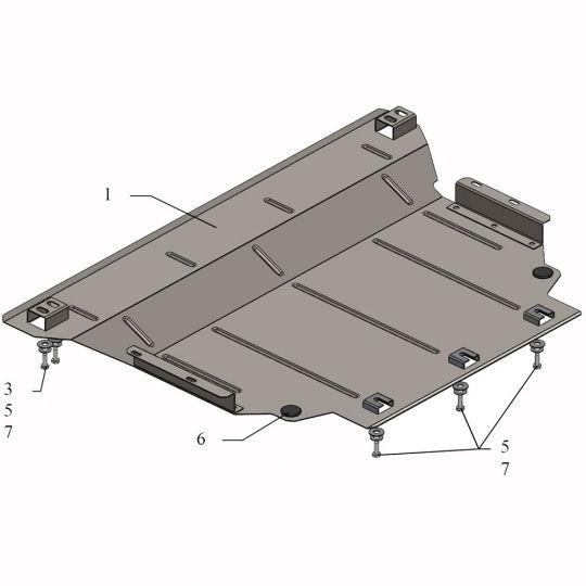Kolchuga Защита двигателя, КПП и радиатора на Volkswagen Touran II '15- Kolchuga Защита двигателя, КПП и радиатора на Volkswagen Touran II '15-
