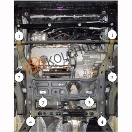 Kolchuga Защита двигателя, КПП, радиатора и рулевой рейки на Volkswagen Crafter II '16- (ZiPoFlex-оцинковка)