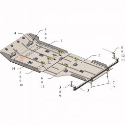 Kolchuga Защита двигателя, КПП и РКПП на Volkswagen Amarok '10- (ZiPoFlex-оцинковка)