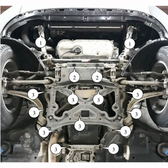 Kolchuga Защита двигателя и стартера на Volkswagen Touareg III '18- Kolchuga Защита двигателя и стартера на Volkswagen Touareg III '18-